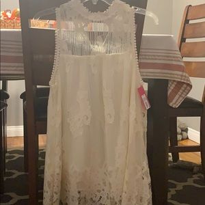 White/cream dressy shirt. Lace.  New with tags